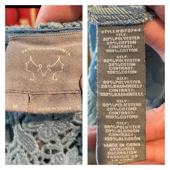 Anthropologie Serenity crochet ruffle damask top - Picture 14 of 14